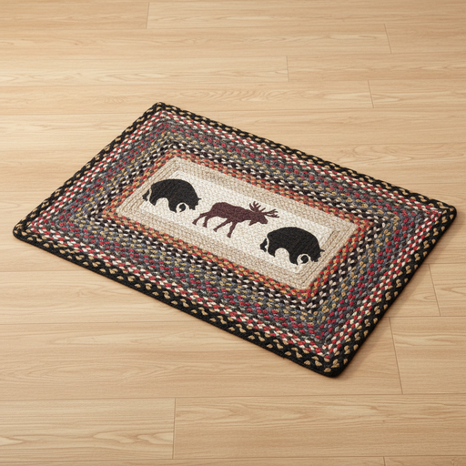 Bear and Moose Trails Rug Staged | The Cabin Shack