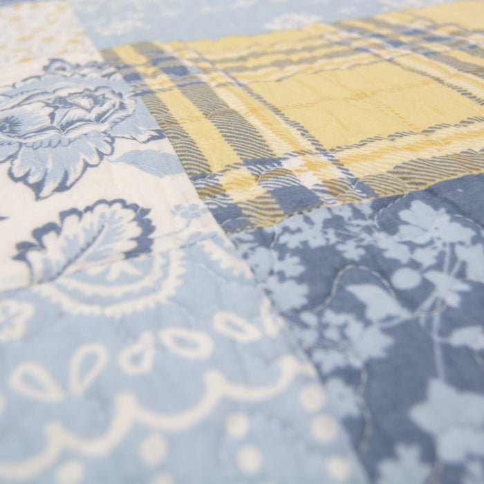 Blue-Plaid-Floral-Garden-Quilt-Set-Quilt-Set-The-Cabin-Shack-1
