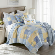 Blue-Plaid-Floral-Garden-Quilt-Set-Quilt-Set-The-Cabin-Shack
