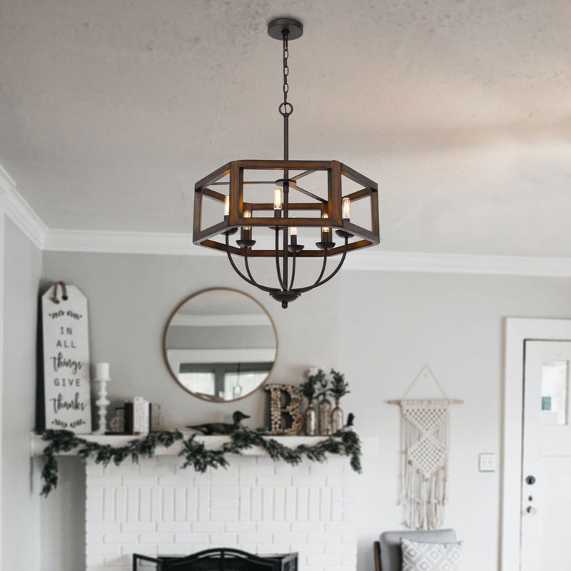 Boone-Hexagon-Farmhouse-6-Light-Chandelier-The-Cabin-Shack-1