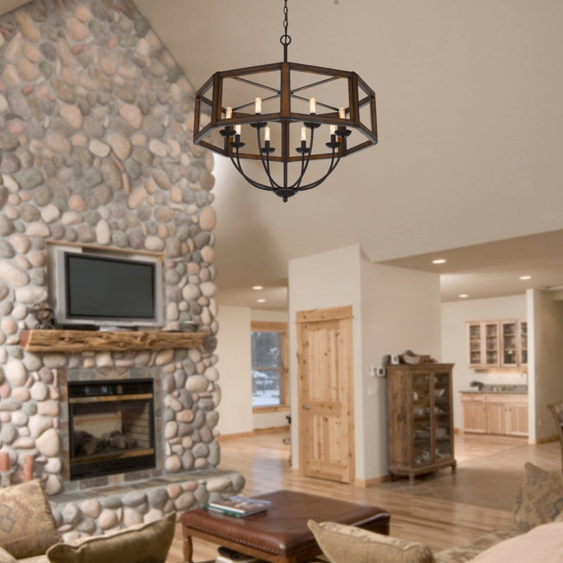 Boone-Hexagon-Farmhouse-8-Light-Chandelier-The-Cabin-Shack-2