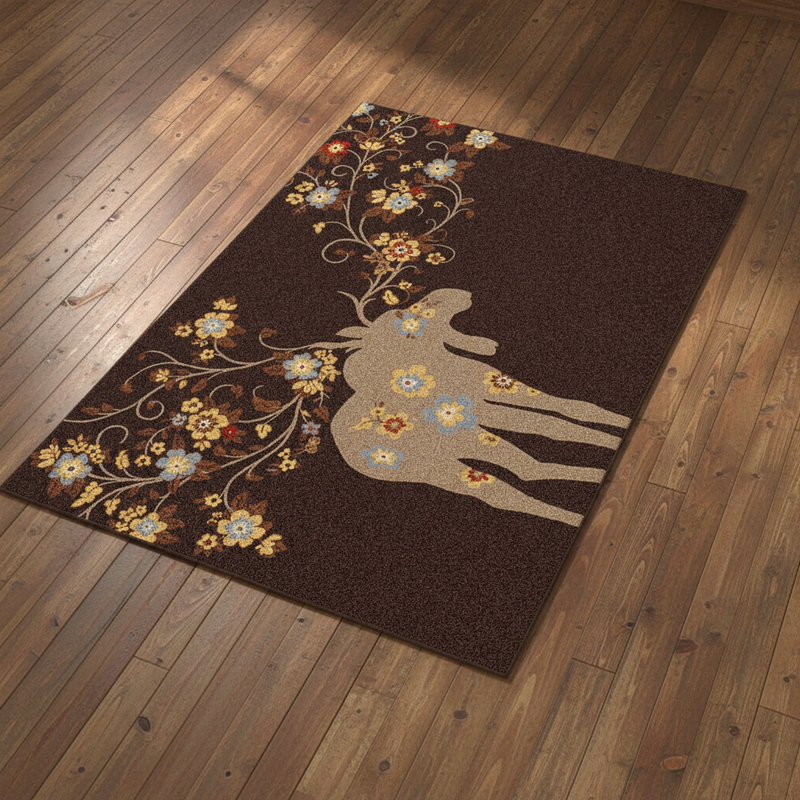 Brown Moose Retreat Lodge Rug Collection Staged | The Cabin Shack