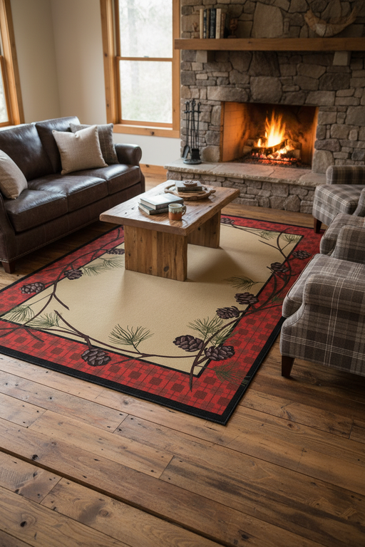 Delicate Pines Rug Staged | The Cabin Shack