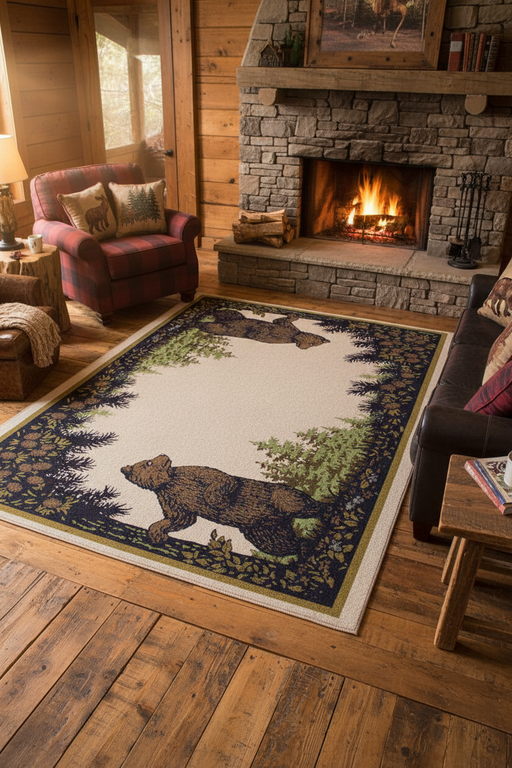 Twin Bears Lodge Rug Collection Staged | The Cabin Shack