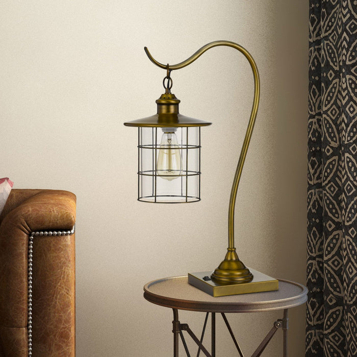 Castle-Pines-Antique-Brass-Lantern-Table-Lamp-The-Cabin-Shack-1