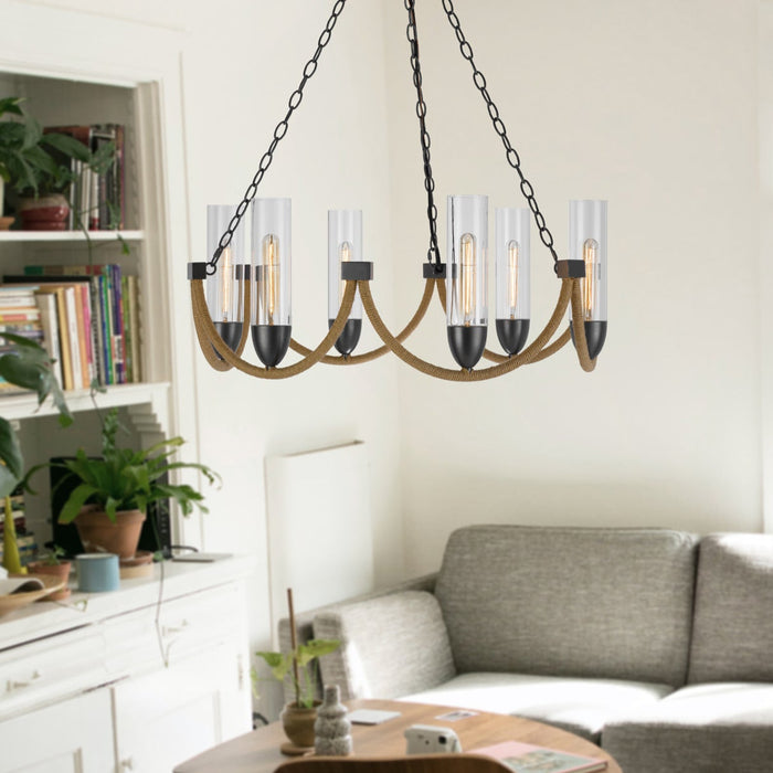 Castle-Pines-Burlap-6-Light-Chandelier-The-Cabin-Shack-4