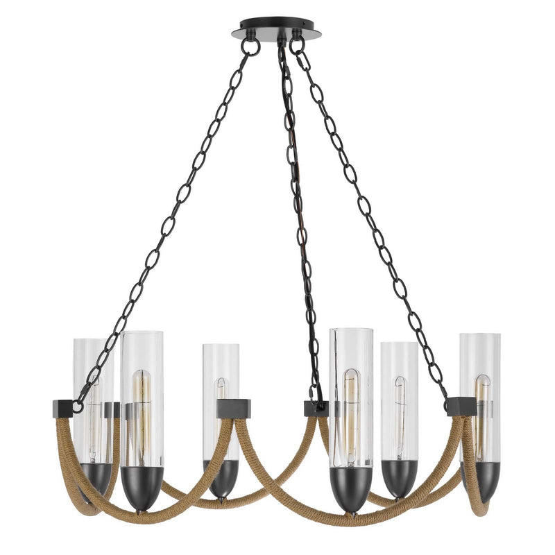 Castle-Pines-Burlap-6-Light-Chandelier-The-Cabin-Shack