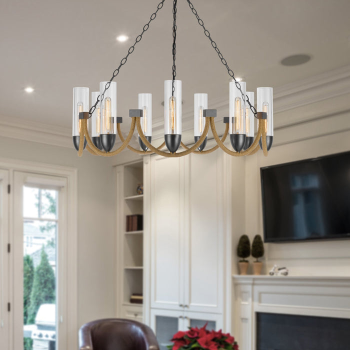 Castle-Pines-Burlap-9-Light-Chandelier-The-Cabin-Shack-3