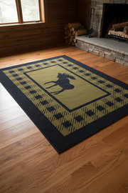 Green Moose Retreat Rug Staged | The Cabin Shack