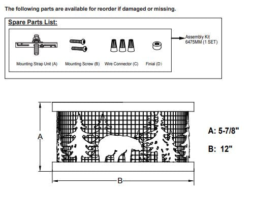 Manitou Incline Evergreen Bear Ceiling Light