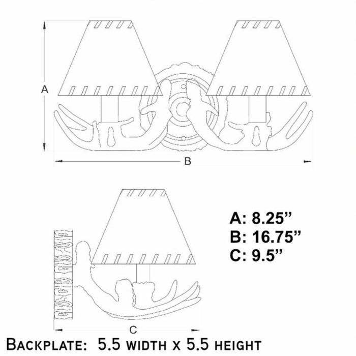 Marys-Glacier-Log-Antler-2-Light-Wall-Sconce-The-Cabin-Shack-2