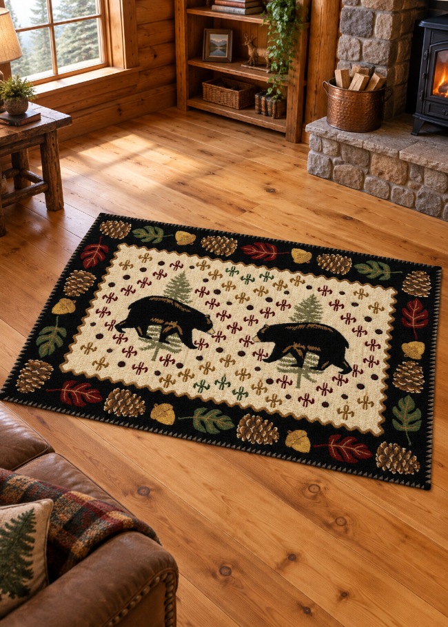 Patchwork Bear Lodge Rug Collection | The Cabin Shack