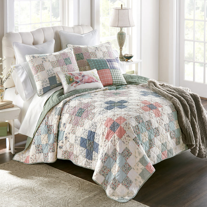 Patterned-Plaid-Floral-Garden-Quilt-Set-Quilt-Set-The-Cabin-Shack