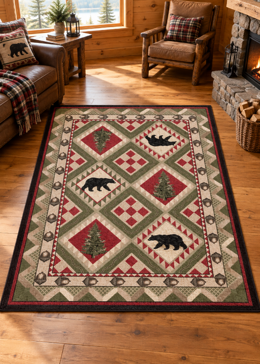 Quilted Forest Lodge Rug Collection | The Cabin Shack
