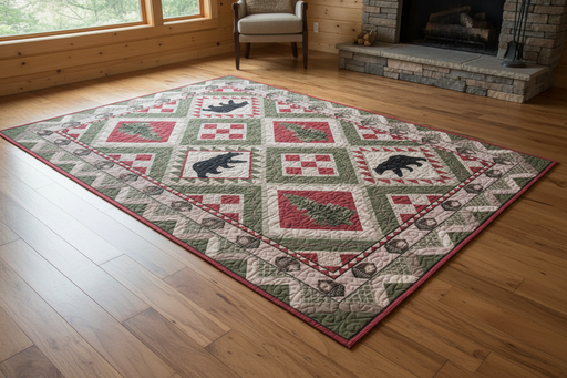 Quilted Forest Lodge Rug Collection Staged | The Cabin Shack