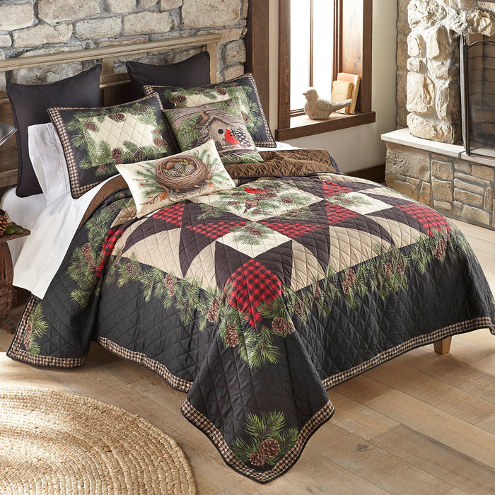 Red-Rocks-Pinecone-Patterned-Quilt-Set-The-Cabin-Shack