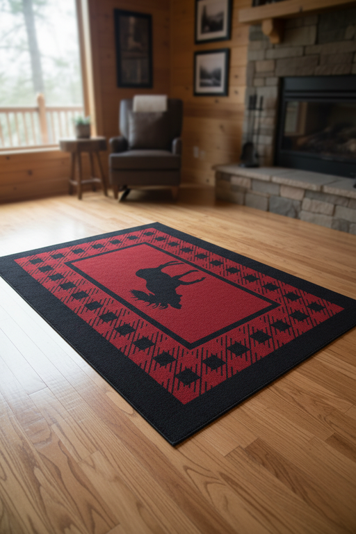Red Moose Retreat Lodge Rug Collection Staged | The Cabin Shack