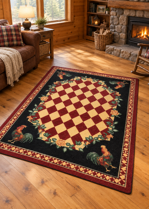 Rooster Kitchen Red Rug Collection | The Cabin Shack