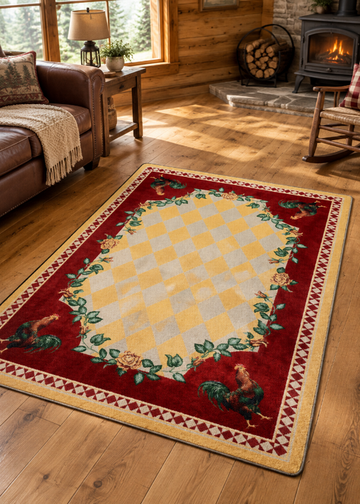 Rooster Kitchen Yellow Rug Collection | The Cabin Shack