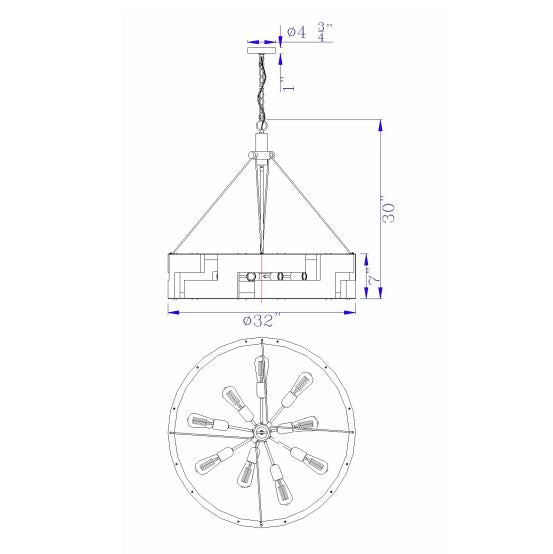 Smokey-Wooden-Drum-9-Light-Chandelier-The-Cabin-Shack-2