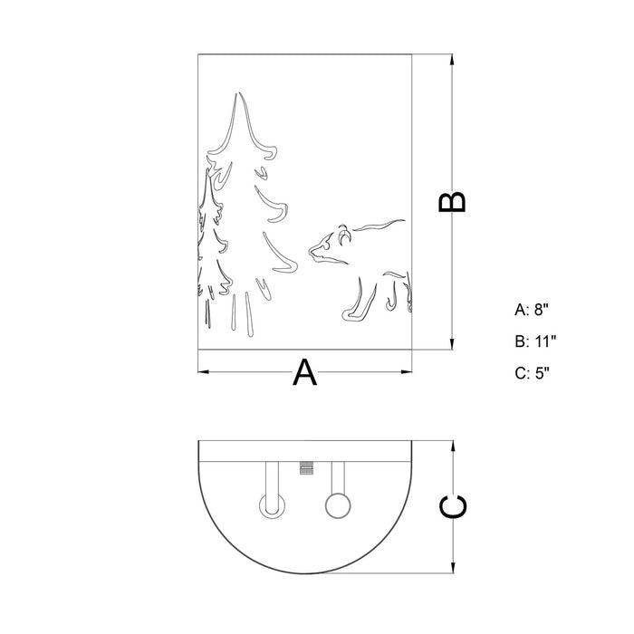 Snodgrass-Evergreen-Bear-Trail-Wall-Sconce-The-Cabin-Shack-2