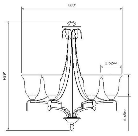 Vintage Hillsborough 6 Light Chandelier