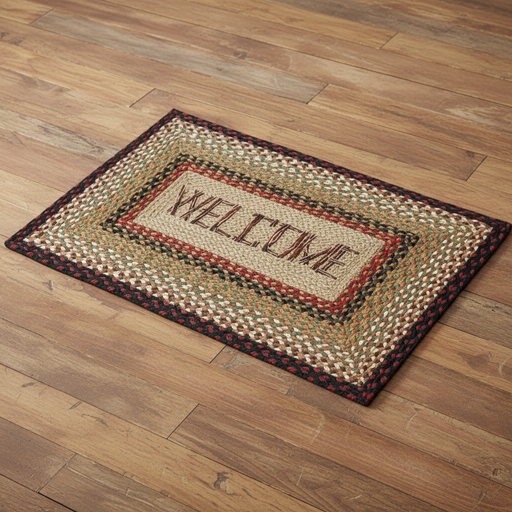 Welcome Jute Rug Staged | The Cabin Shack