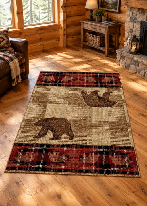 Adirondack Bear Rug Living Room | The Cabin Shack
