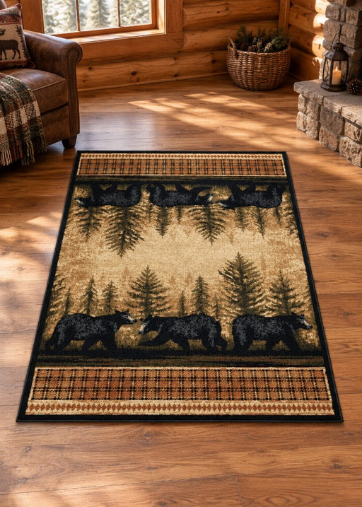 Aspen Bear Rug Living Room | The Cabin Shack