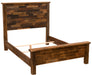 Angled view of the Aspen Reclaimed Barnwood Bed showcasing solid wood construction