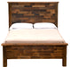 Front view of the Aspen Reclaimed Barnwood Bed with paneled headboard and footboard