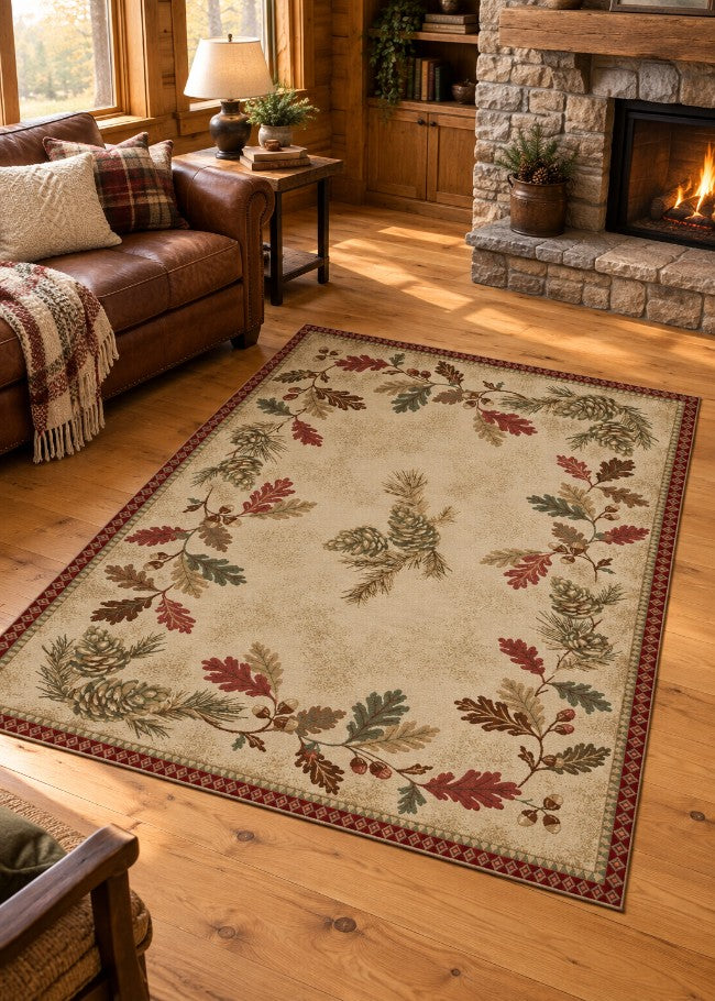 Autumn Pine Rug Living Room | The Cabin Shack