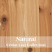 Natural finish cedar log bed showing light warm wood tones and hand-peeled texture