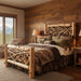 Backcountry cedar twig bed styled in a rustic cabin bedroom with natural bedding and lodge-inspired decor
