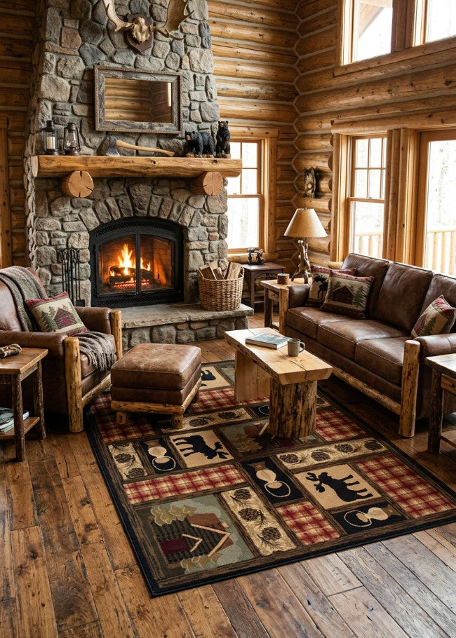 Base Camp View Rug Living Room | The Cabin Shack