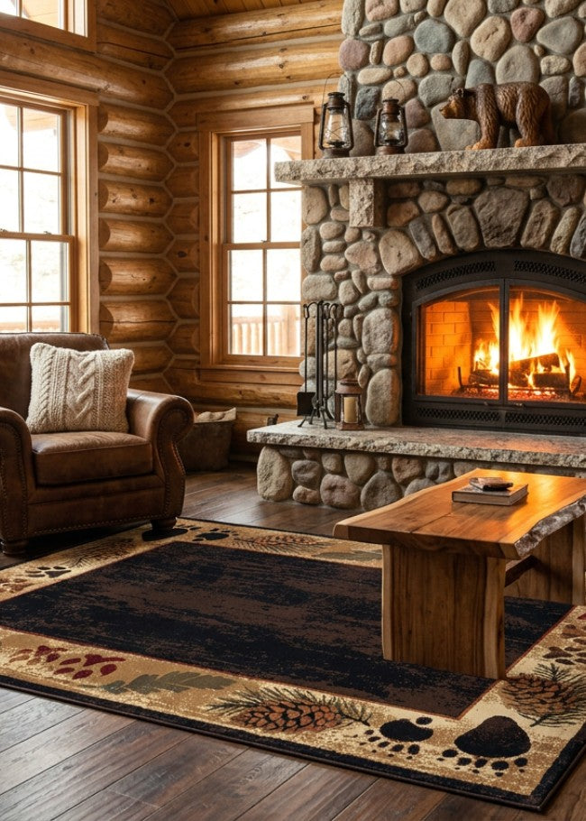 Basin Pine Rug Living Room | The Cabin Shack