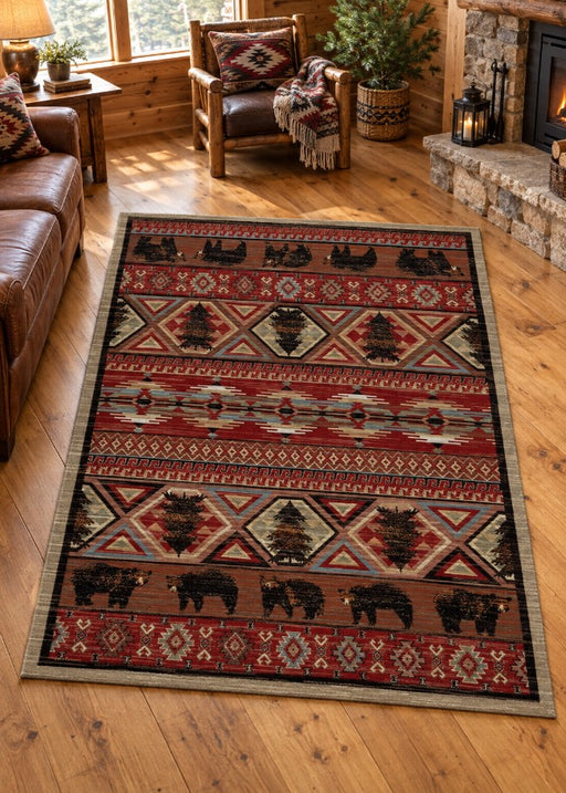 Bear Mirage Rug Living Room | The Cabin Shack