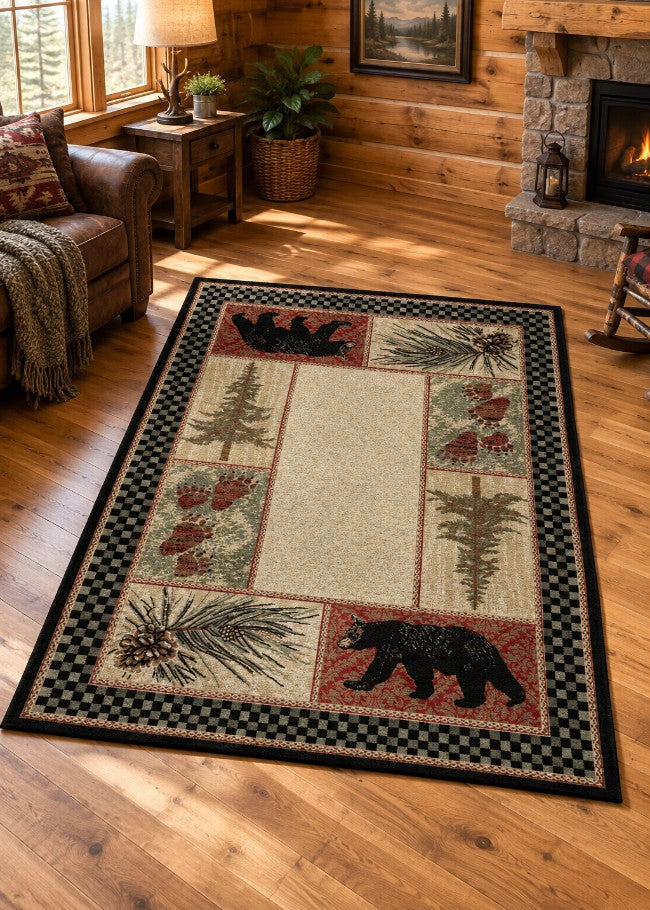 Bear Pine Lane Rug Living Room | The Cabin Shack