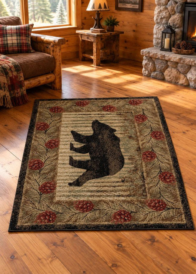 Bear Spruce Rug Living Room | The Cabin Shack