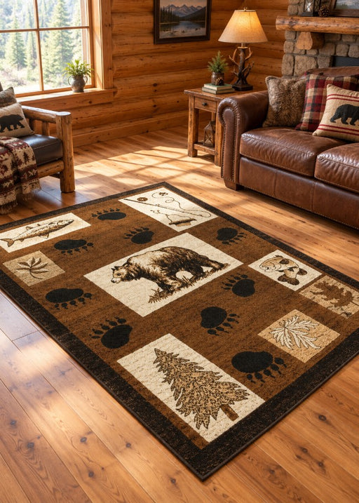 Bear Tracks Rug Living Room | The Cabin Shack