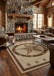 Beige Star Rug Living Room | The Cabin Shack