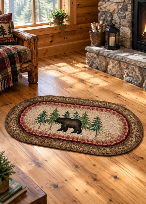 Birch Bear Oval Rug Living Room | The Cabin Shack