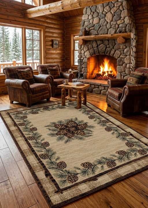 Breckenridge Pine Rug Living Room | The Cabin Shack