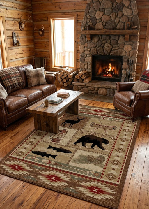 Canoe Camp Rug Living Room | The Cabin Shack
