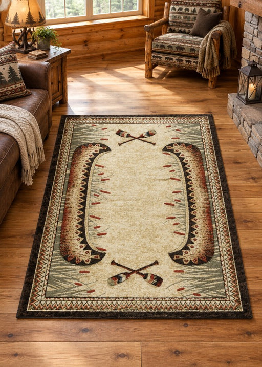 Cattail Canoe Rug Living Room | The Cabin Shack