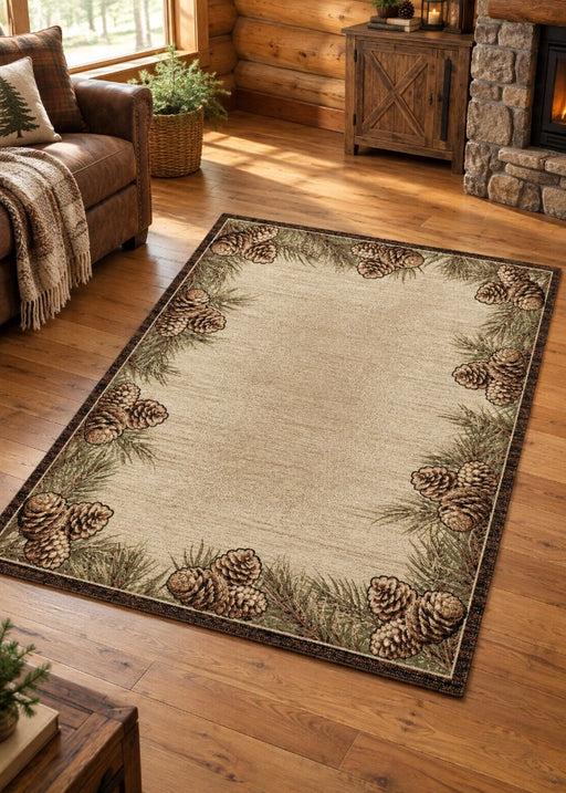 Cedar Ridge Pinecone Rug Living Room | The Cabin Shack
