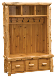 Angled view of the Challenger Point Cedar Log Entry Locker