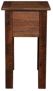 Back view of the Corona Peak Reclaimed Barnwood One Drawer Nightstand