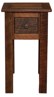 Front view of the Corona Peak Reclaimed Barnwood One Drawer Nightstand