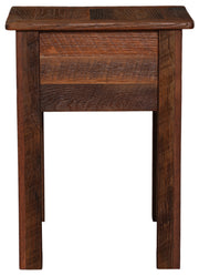 Side view of the Corona Peak Reclaimed Barnwood One Drawer Nightstand